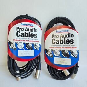2 Sweetwater Pro Audio Cables 25ft Cable XLR Female to XLR Male EXMSS-25 Pro Co